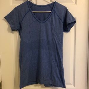 lululemon blue running shirt